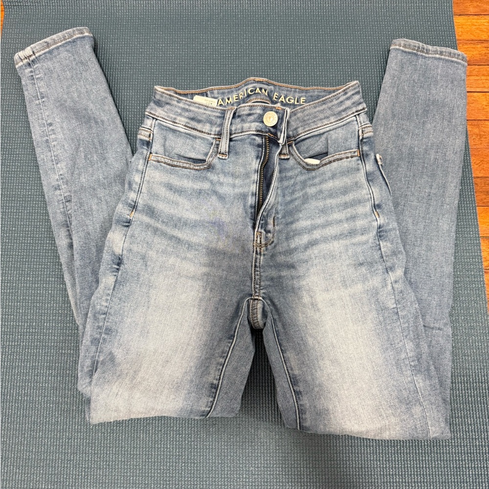American Eagle Outfitters Women's Light Blue Skinny Jeans